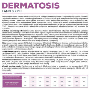 VETEXPERT 4T Vet. Diet Dog Dermatosis Lamb and Krill 2kg