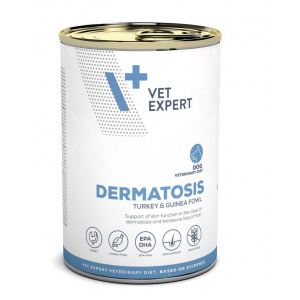 VETEXPERT 4T Vet. Diet Dog Dermatosis Turkey and Guinea Fowl 400g