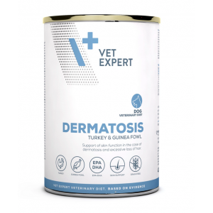 VETEXPERT 4T Vet. Diet Dog Dermatosis Turkey and Guinea Fowl 400g