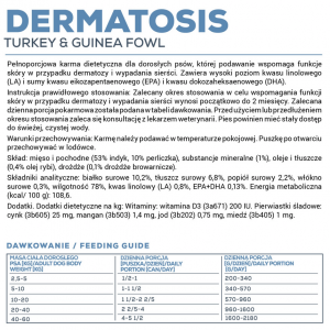 VETEXPERT 4T Vet. Diet Dog Dermatosis Turkey and Guinea Fowl 400g