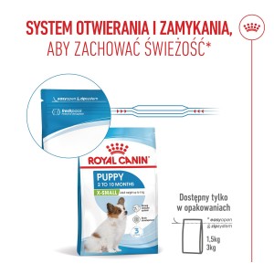ROYAL CANIN X-Small Puppy karma sucha dla szczeniąt ras miniaturowych od 2 do 10 miesiąca życia o masie ciała do 4kg