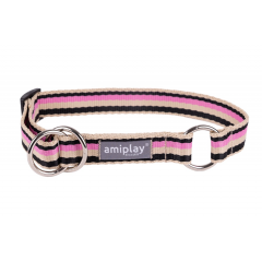AMIPLAY Obroża półzaciskowa Popular - czarno różowa