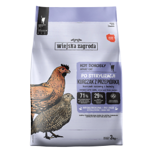 WIEJSKA ZAGRODA dla kota po sterylizacji Kurczak z przepiórką
