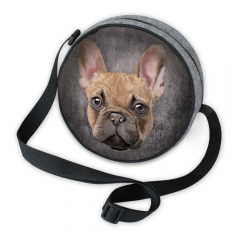 RECOBED Torebka okrągła Beige Bulldog