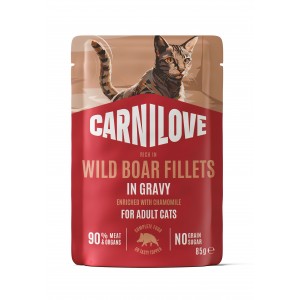 CARNILOVE CAT Adult Wild Boar in gravy 85g (saszetka)