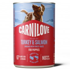 CARNILOVE DOG Puppy Salmon and Turkey 400g (puszka)