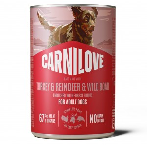 CARNILOVE DOG Adult Turkey, Reindeer and Wild Boar 400g (puszka)
