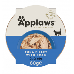 APPLAWS Cat soczysty filet z tuńczyka z krabem w miseczce dla kota 60g