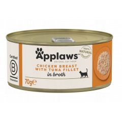 APPLAWS Cat pierś z kurczaka z filetem z tuńczyka w puszce w bulionie dla kota 70g