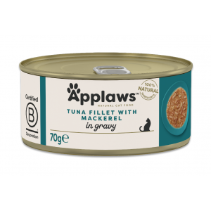 APPLAWS Cat filet z tuńczyka z makrelą w puszce w sosie dla kota 70g