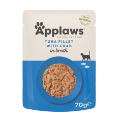 APPLAWS Cat filet z tuńczyka z krabem w saszetce w bulionie dla kota 70g