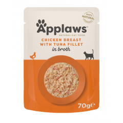 APPLAWS Cat kurczak z tuńczykiem w saszetce w bulionie dla kota 70g