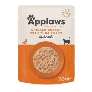 APPLAWS Cat kurczak z tuńczykiem w saszetce w bulionie dla kota 70g