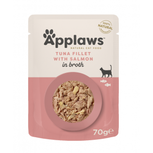 APPLAWS Cat tuńczyk z łososiem w saszetce w bulionie dla kota 70g