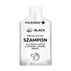POLIDERM Szampon Black dla psów i kotów o czarnej i ciemnej sierści saszetka 15 ml