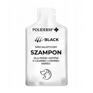 POLIDERM Szampon Black dla psów i kotów o czarnej i ciemnej sierści saszetka 15 ml