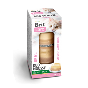 BRIT CARE Cat Duo Mousse Cups Chicken and Duck 6x25g