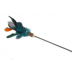 CAMON Cat Toy - wędka 65cm pióra pomarańcz z dzwonkiem