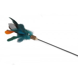 CAMON Cat Toy - wędka 65cm pióra pomarańcz z dzwonkiem