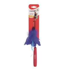 CAMON Cat Toy - wędka 96cm teleskopowa z piórami