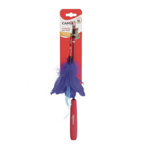 CAMON Cat Toy - wędka 96cm teleskopowa z piórami