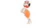 CAMON Dog Toy - gumowa owalna piłka ze skręconą liną 10,5cm