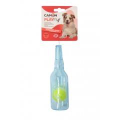 CAMON Dog toy - play puff butelka z TPR z piłeczką i piszczałką L