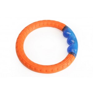 CAMON Dog Toy - ring dwukolorowy fluorescent green z TPR z diodą 25,5cm