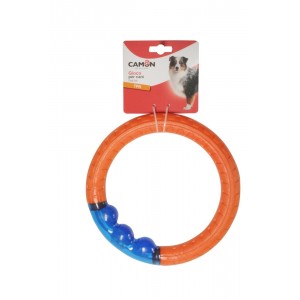CAMON Dog toy - ring dwukolorowy z TPR z diodą 25,5cm