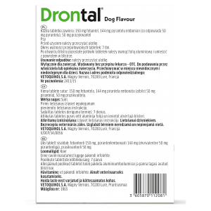 VETOQUINOL Drontal Dog Flavour 150/144/50mg - 2 tabletki