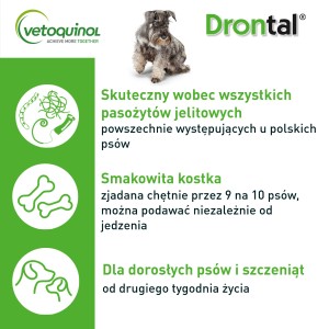 VETOQUINOL Drontal Dog Flavour 150/144/50mg - 2 tabletki