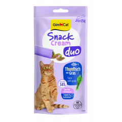 GIMCAT Cream Snack Duo Tuńczyk/Trawa 6x15g