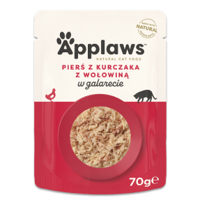 APPLAWS Cat Pierś z kurczaka z wołowiną w galaretce 