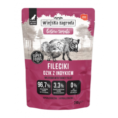 WIEJSKA ZAGRODA Fileciki Dzik z indykiem Leśne smaki 280g