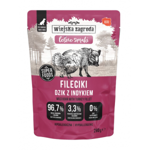 WIEJSKA ZAGRODA Fileciki Dzik z indykiem Leśne smaki 280g