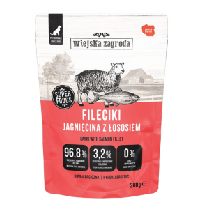 WIEJSKA ZAGRODA Fileciki Jagnięcina z łososiem 280g