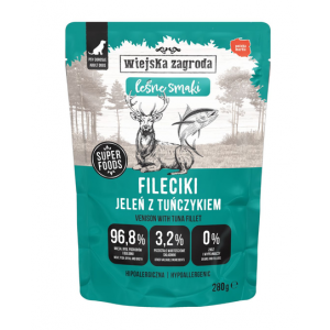 WIEJSKA ZAGRODA Fileciki Jeleń z tuńczykiem Leśne smaki 280g