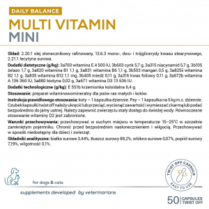 VETEXPERT Multivitamin Mini 50 kapsułek Twist Off