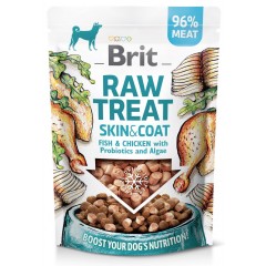 BRIT Raw Treat Skin and Coat Fish and Chicken with Probiotics and Algae 40g