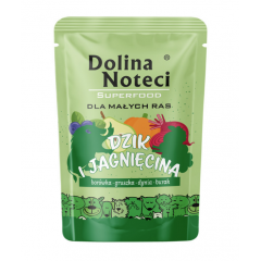 DOLINA NOTECI SUPERFOOD Karma mokra dla psów dzik i jagnięcina 100g