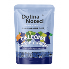 DOLINA NOTECI SUPERFOOD Karma mokra dla psów cielęcina i serca z kaczki 100g