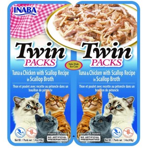 INABA CAT Twin Tuna, Chicken and Scallop 2x 40g