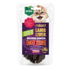 MILORD MEAT KOT Suszone Przysmaki - Paski z Wątroby Jagnięcej 40g