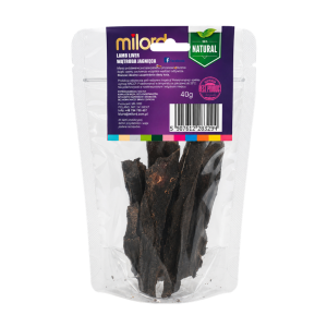 MILORD MEAT KOT Suszone Przysmaki - Paski z Wątroby Jagnięcej 40g