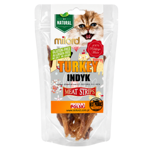 MILORD MEAT KOT Suszone Przysmaki - Paski z Indyka 40g