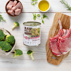 RAW PALEO Pork & Lamb Puppy Can - mokra karma dla szczeniąt duoproteina wieprzowina z jagnięciną (puszka)