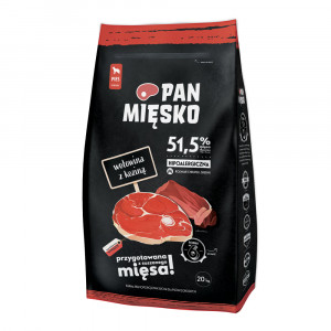 PAN MIĘSKO Wołowina z koziną - rozmiar chrupek: M (średni)