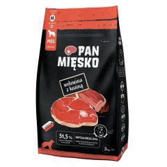 PAN MIĘSKO Wołowina z koziną - rozmiar chrupek: M (średni)