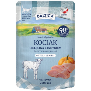 BALTICA SMAKI REGIONÓW mokra karma dla kociąt Cielęcina z indykiem - saszetka 100g