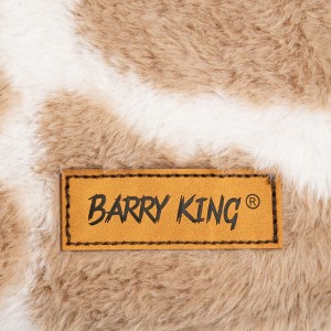 BARRY KING Legowisko dla psa w jasnobrązowe krowie łaty z zamkiem 65x65x18 cm